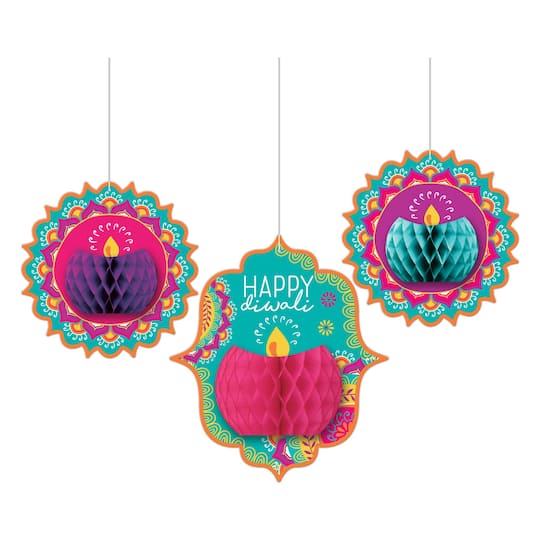 Diwali Honeycomb Hanging Decoration Set